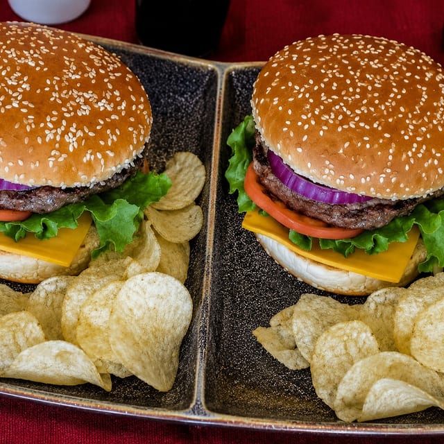 Two - 7oz Cheeseburgers for.