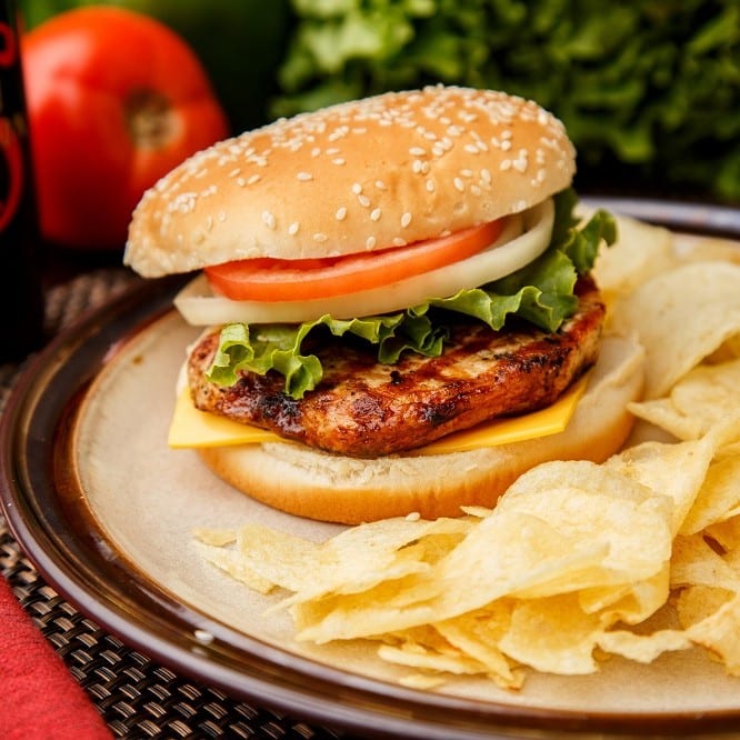 Grilled Pork Chop Sandwich.