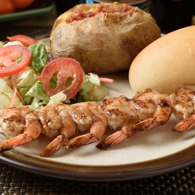 Grilled Shrimp (L).