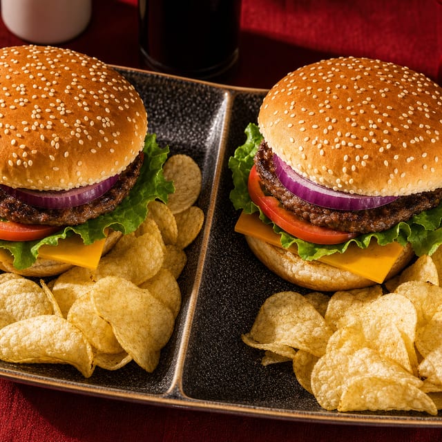 Two - 7oz Cheeseburgers for.