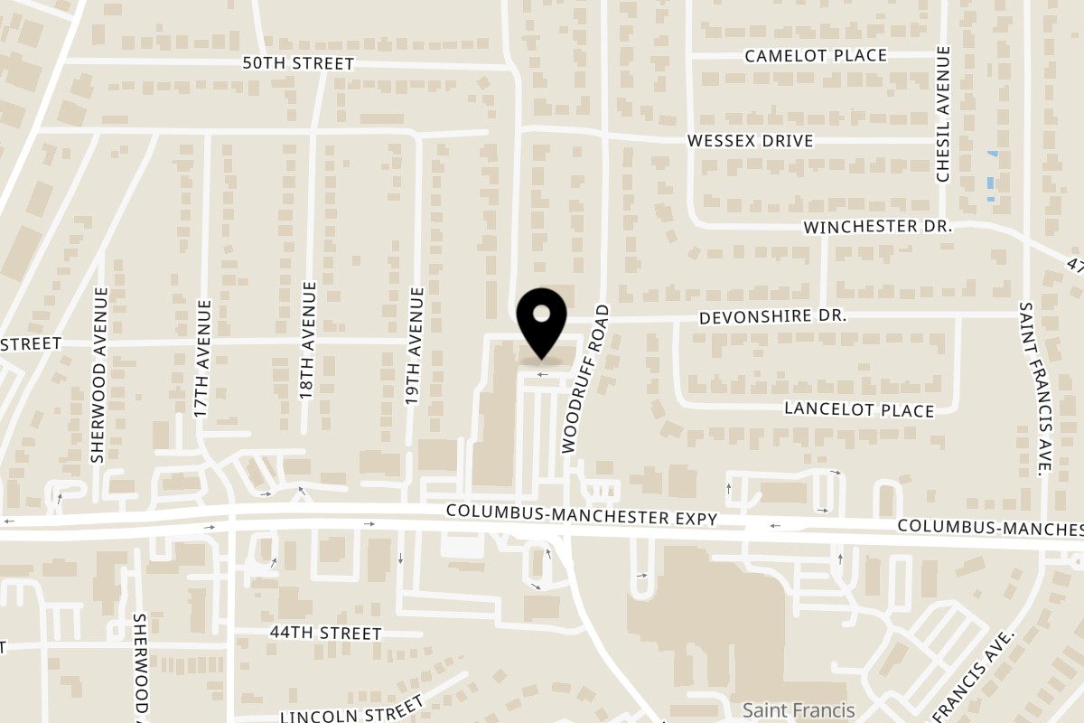 Map showing the location of Steak-Out - Columbus on 4519 Woodruff Road in Columbus